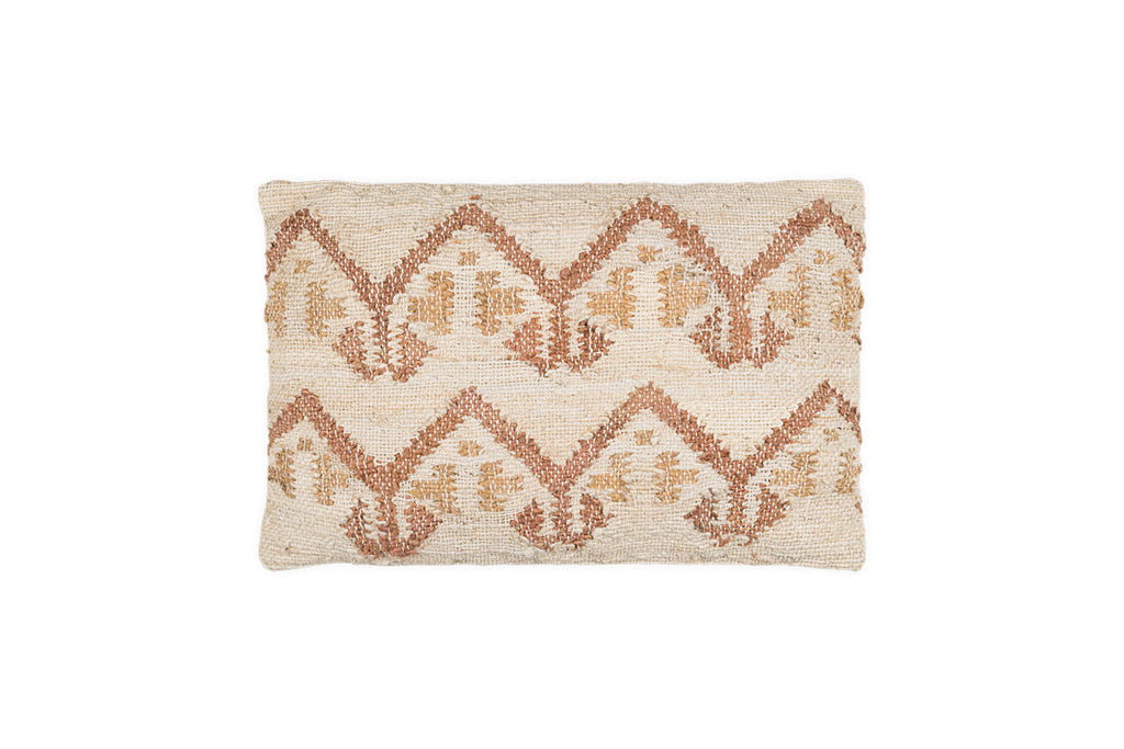 Housse de Coussin Nuvali en Coton et Jute - Rouille