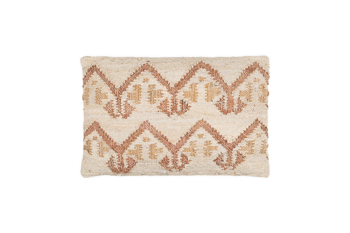 Housse de Coussin Nuvali en Coton et Jute - Rouille