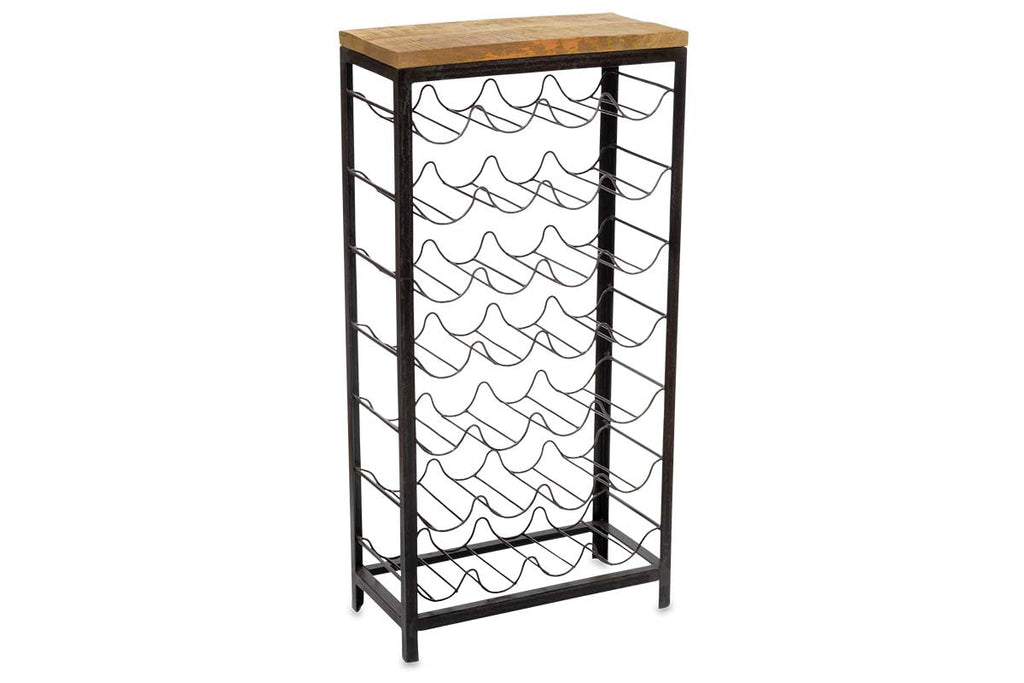 Casier à vin industriel Obra - Bois de manguier et fer - Grand modèle