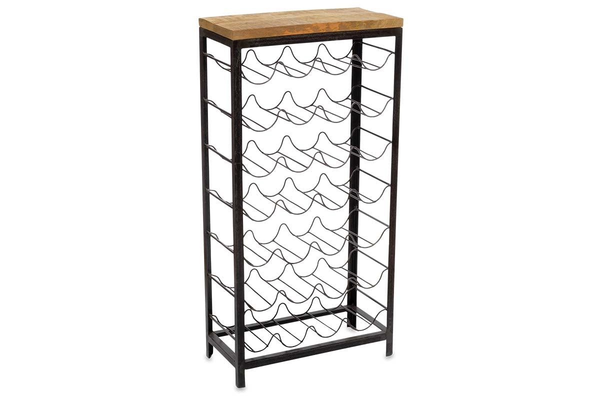 Casier à vin industriel Obra - Bois de manguier et fer - Grand modèle