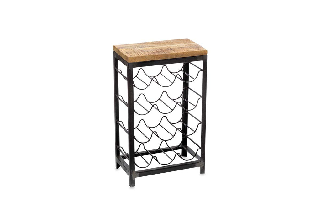 Casier à vin industriel Obra - Bois de manguier et fer - Petit