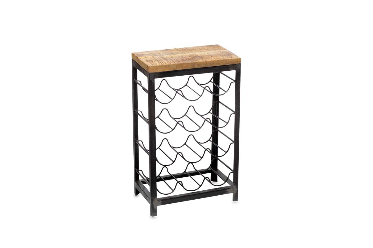 Casier à vin industriel Obra - Bois de manguier et fer - Petit