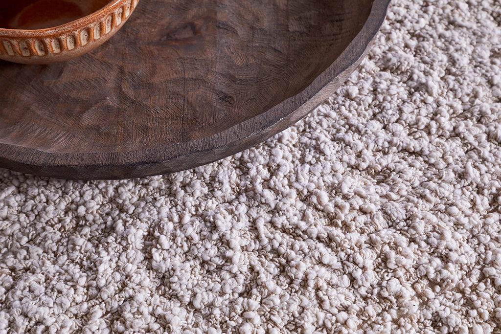 Pouf Otas Teddy - Blanc cassé