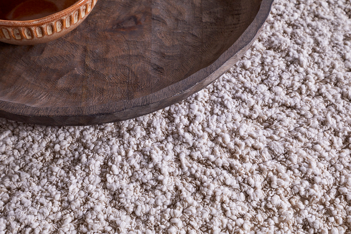 Pouf Otas Teddy - Blanc cassé