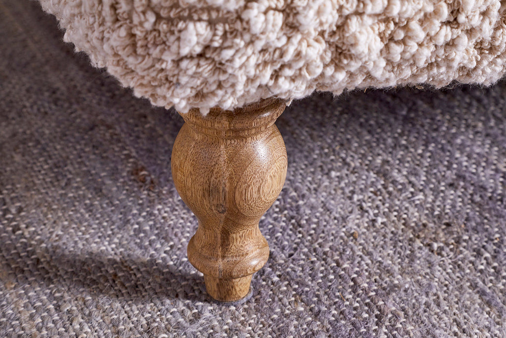 Pouf Otas Teddy - Blanc cassé