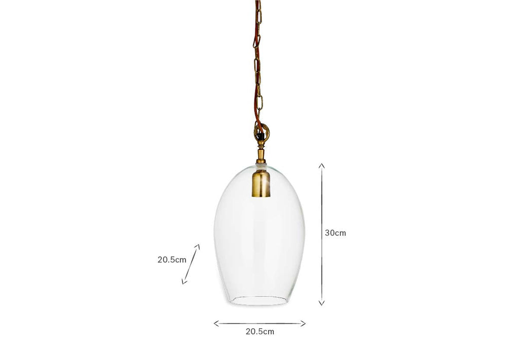 Pendentif Otoro en verre recyclé - Transparent - Petit ovale