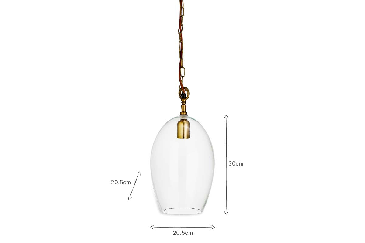 Pendentif Otoro en verre recyclé - Transparent - Petit ovale