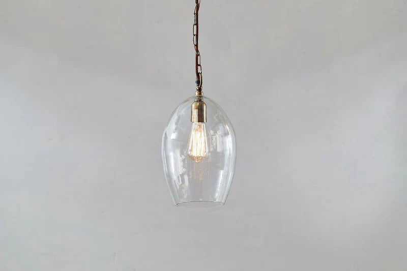 Pendentif Otoro en verre recyclé - Transparent - Petit ovale