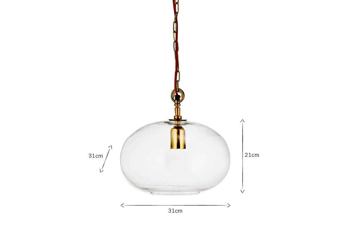 Pendentif Otoro en verre recyclé - Transparent - Petit rond