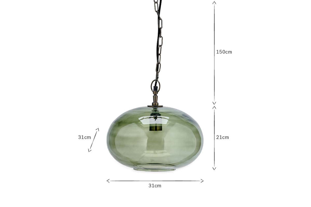 Pendentif Otoro en verre recyclé - Vert - Petit rond
