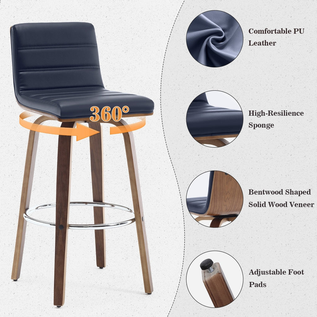 Tabourets de bar/comptoir pivotants en similicuir 26/29, lot de 2/3