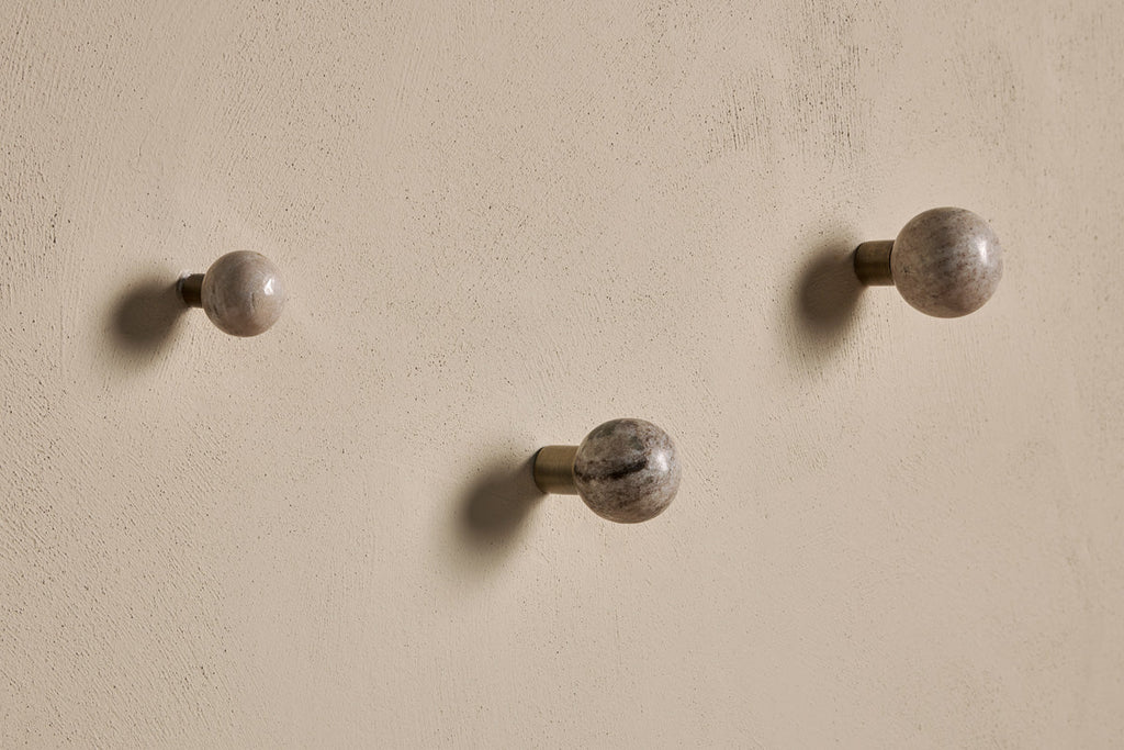 Crochet rond Paladi en marbre et fer - Gris