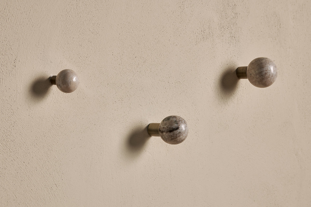 Crochet rond Paladi en marbre et fer - Gris