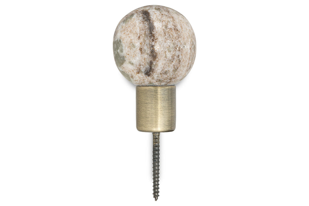 Crochet rond Paladi en marbre et fer - Gris