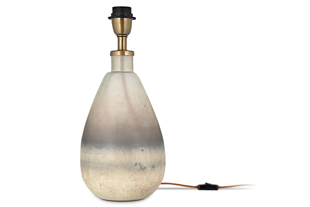 Lampe de table Palla en verre recyclé - Gris fumé rustique