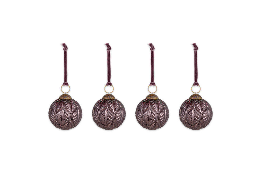 Boules de Noël Patta - Bourgogne - (Lot de 4)