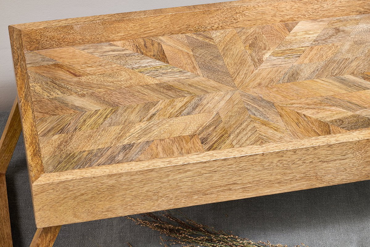 Plateau de petit-déjeuner en bois de manguier Pawi