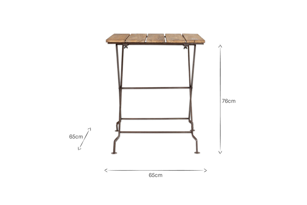 Table pliante en bois et fer recyclés de Rishikesh