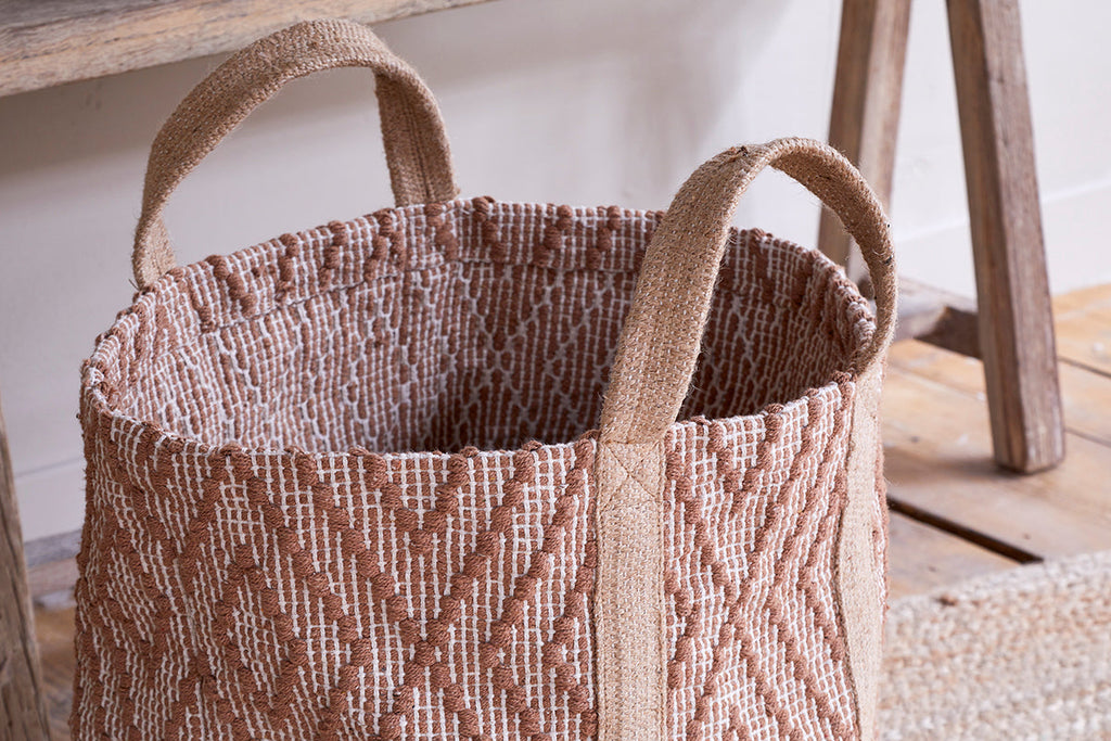 Panier en jute Renu - Rouille et naturel
