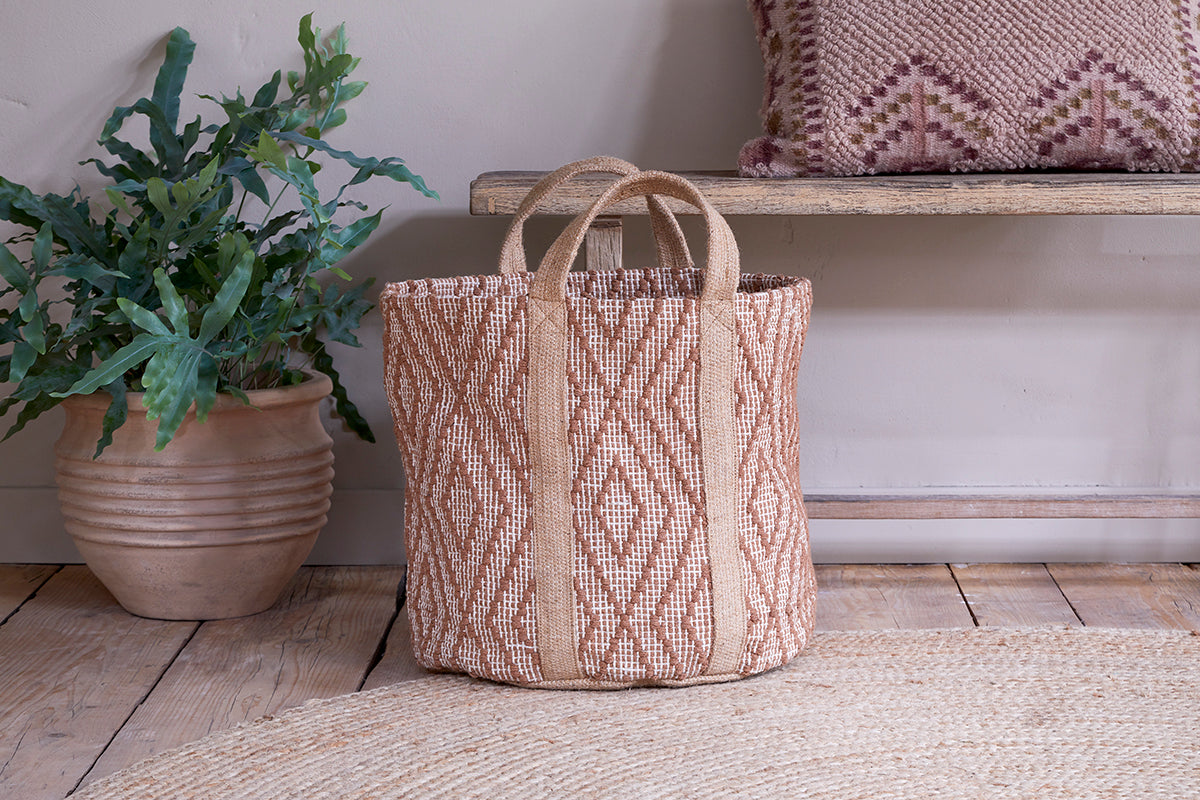 Panier en jute Renu - Rouille et naturel