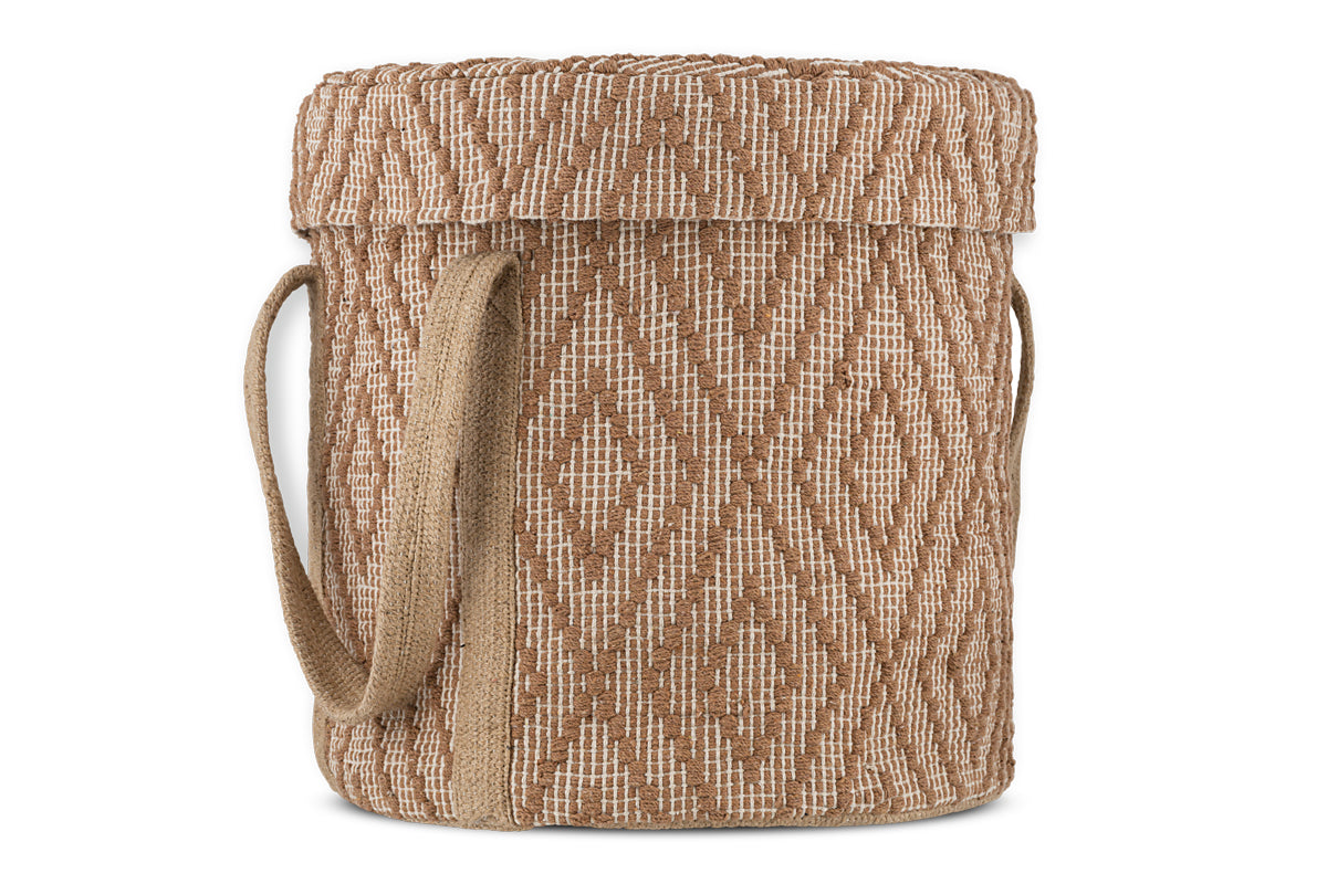 Panier à linge en jute Renu - Rouille et naturel
