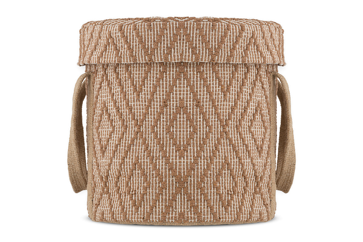 Panier à linge en jute Renu - Rouille et naturel