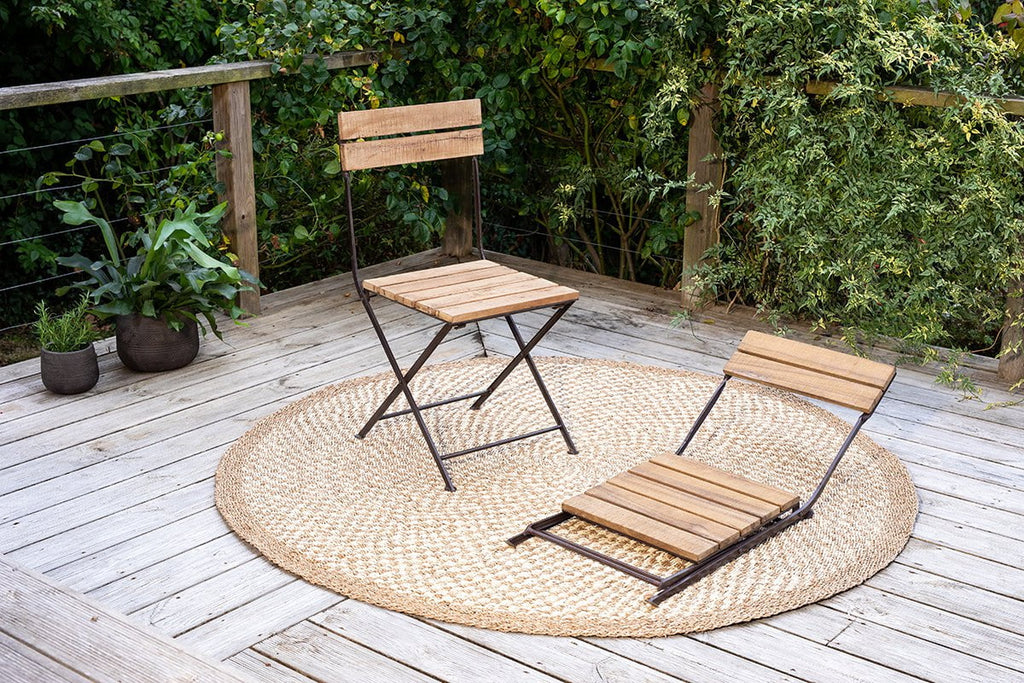 Chaises pliantes Rishikesh en bois et fer recyclés - (Lot de 2)