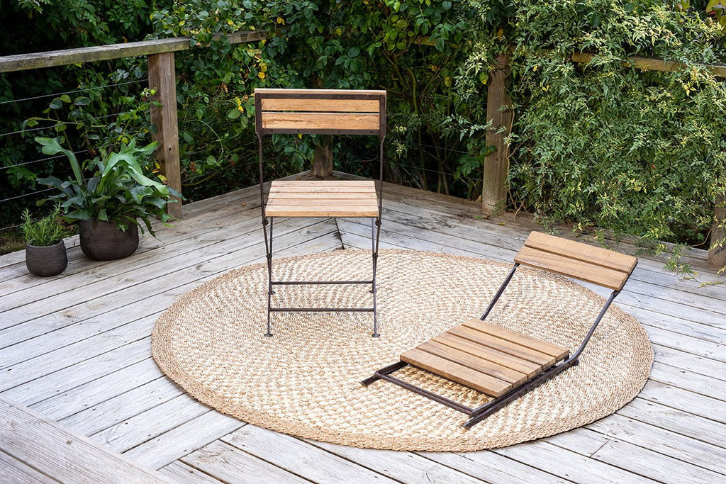 Chaises pliantes Rishikesh en bois et fer recyclés - (Lot de 2)