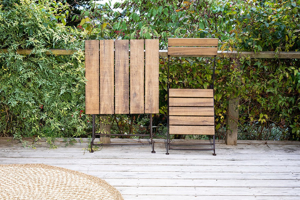 Chaises pliantes Rishikesh en bois et fer recyclés - (Lot de 2)