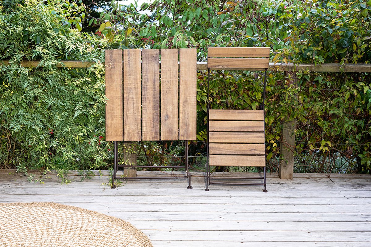 Chaises pliantes Rishikesh en bois et fer recyclés - (Lot de 2)