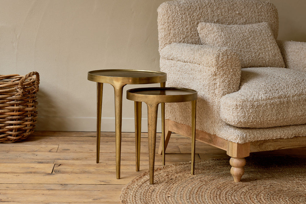 Table d'appoint Rohia en métal coulé - Laiton