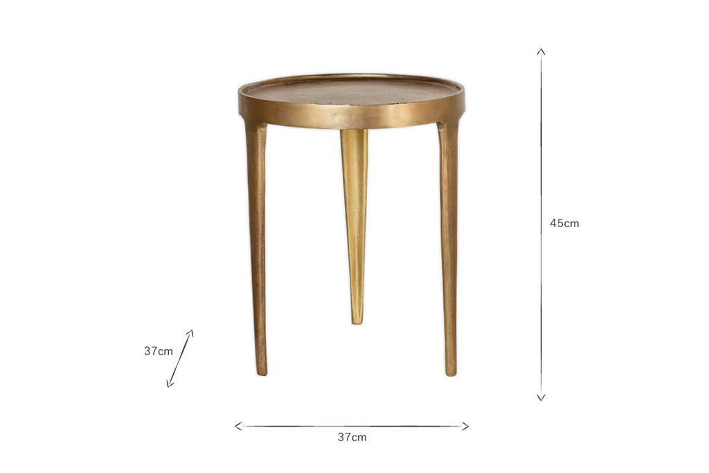Table d'appoint Rohia en métal coulé - Laiton