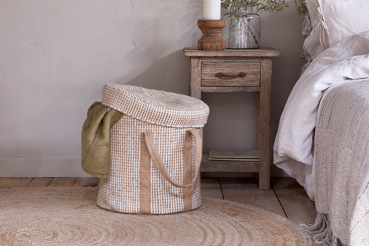 Panier à Linge Rohia - Naturel &amp; Crème