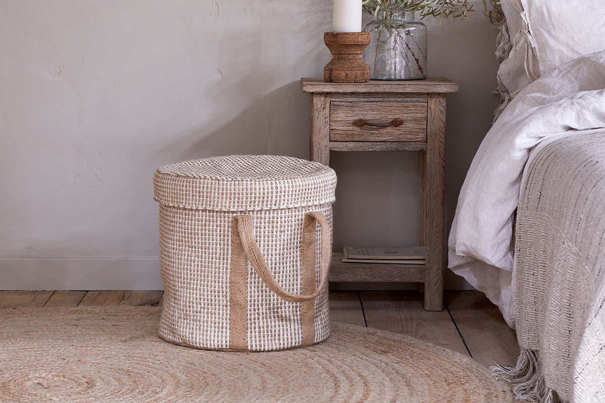 Panier à Linge Rohia - Naturel &amp; Crème