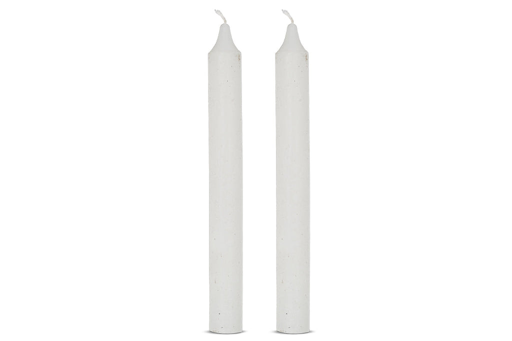 Bougie de table rustique en mélange de soja - Blanche - (Lot de 2)