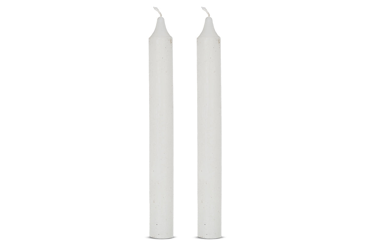 Bougie de table rustique en mélange de soja - Blanche - (Lot de 2)