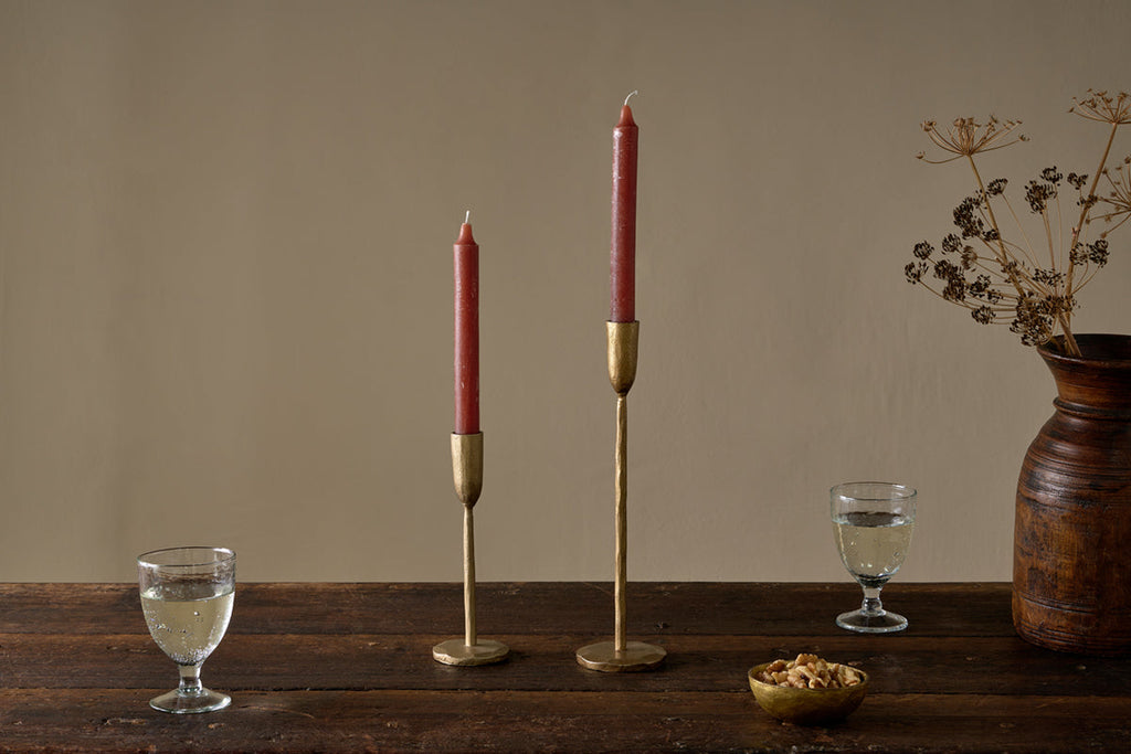 Bougies de table rustiques à base de mélange de soja - Rouille (Lot de 2)