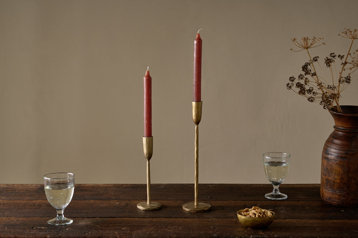 Bougies de table rustiques à base de mélange de soja - Rouille (Lot de 2)