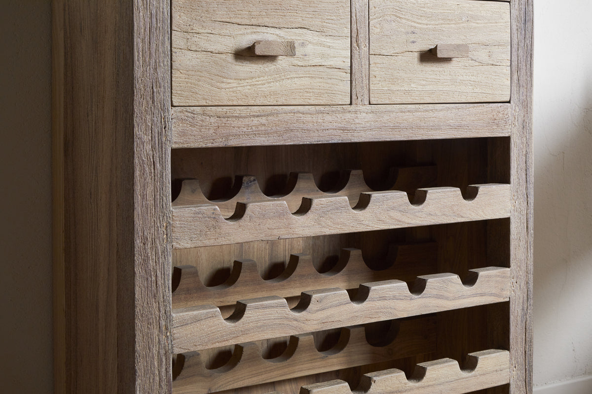 Casier à vin Shanthi en bois recyclé - Naturel