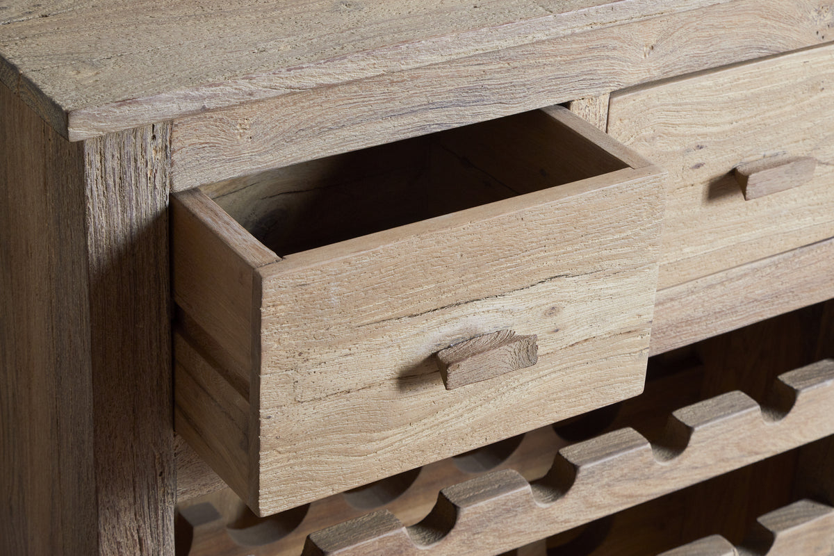 Casier à vin Shanthi en bois recyclé - Naturel