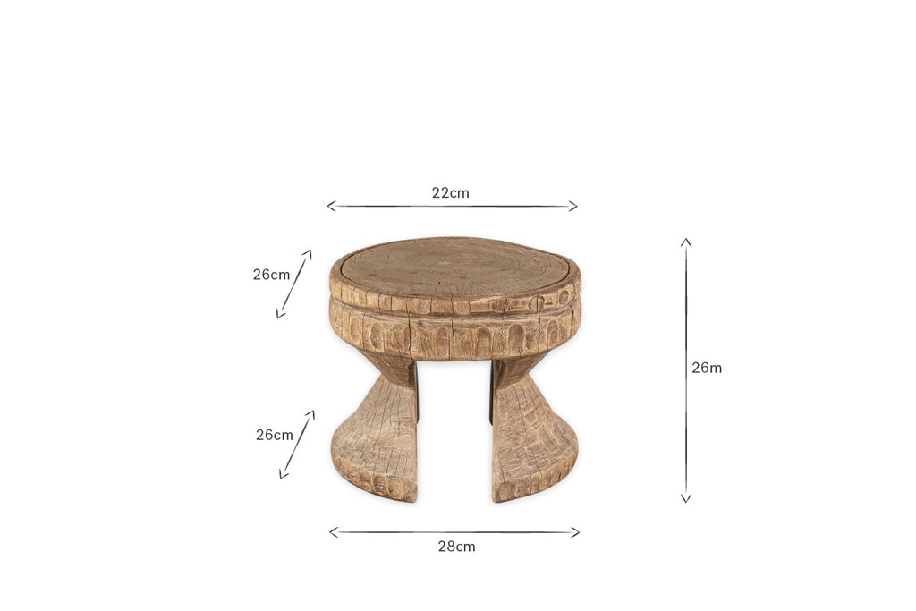 Tabouret décoratif en bois Salman - Naturel