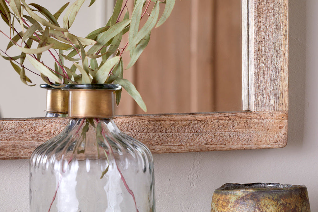 Miroir arqué Sande en bois de manguier - Naturel