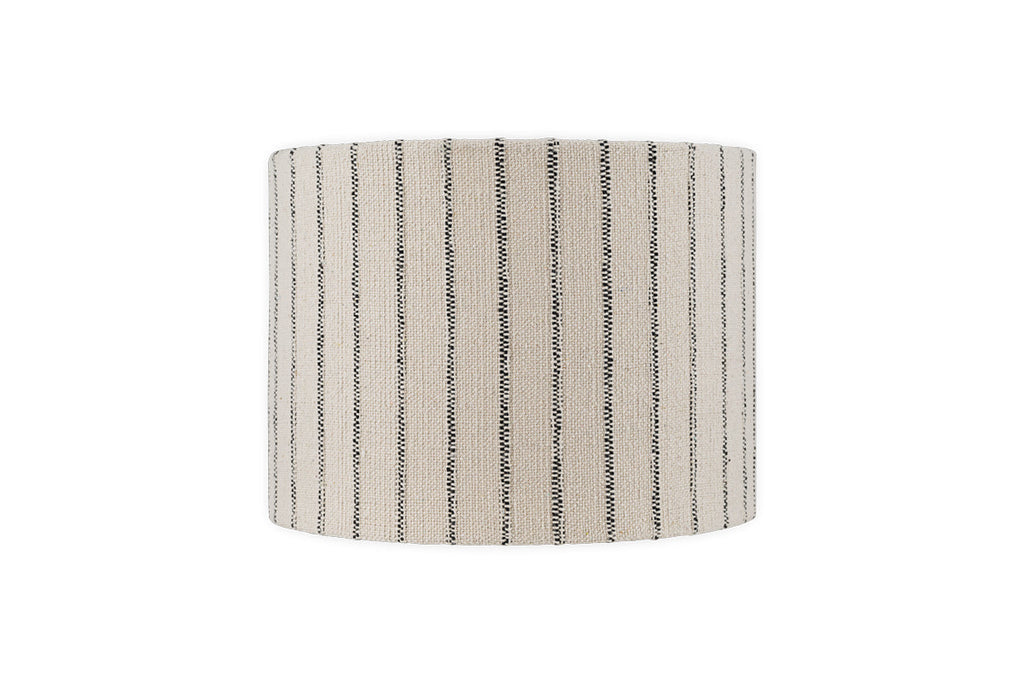 Abat-jour à rayures en coton Sanja - Blanc cassé et gris