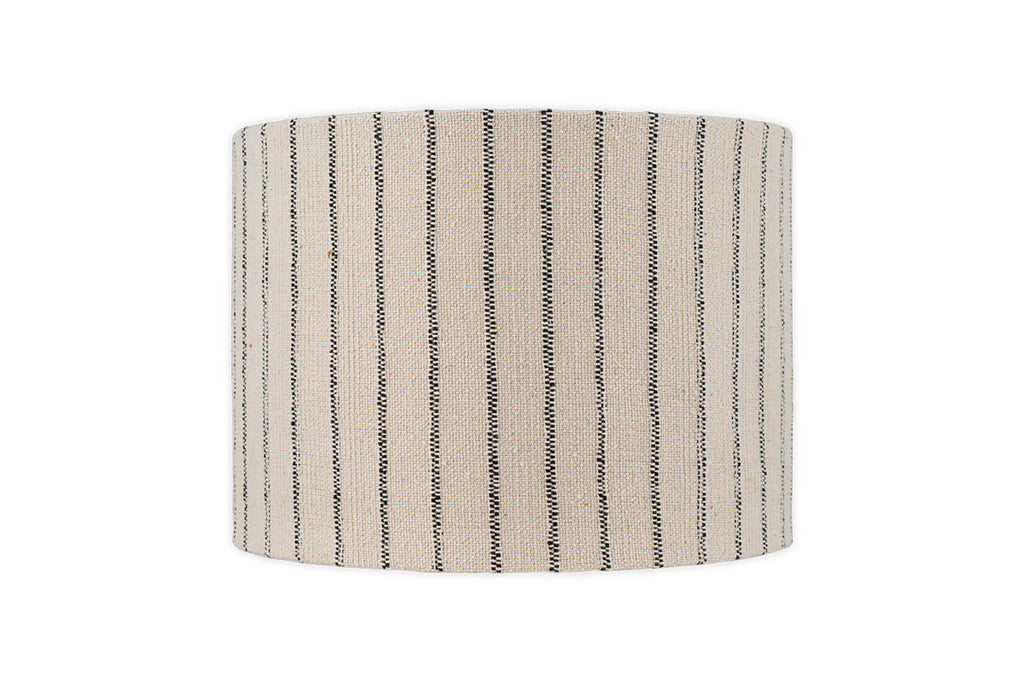 Abat-jour à rayures en coton Sanja - Blanc cassé et gris