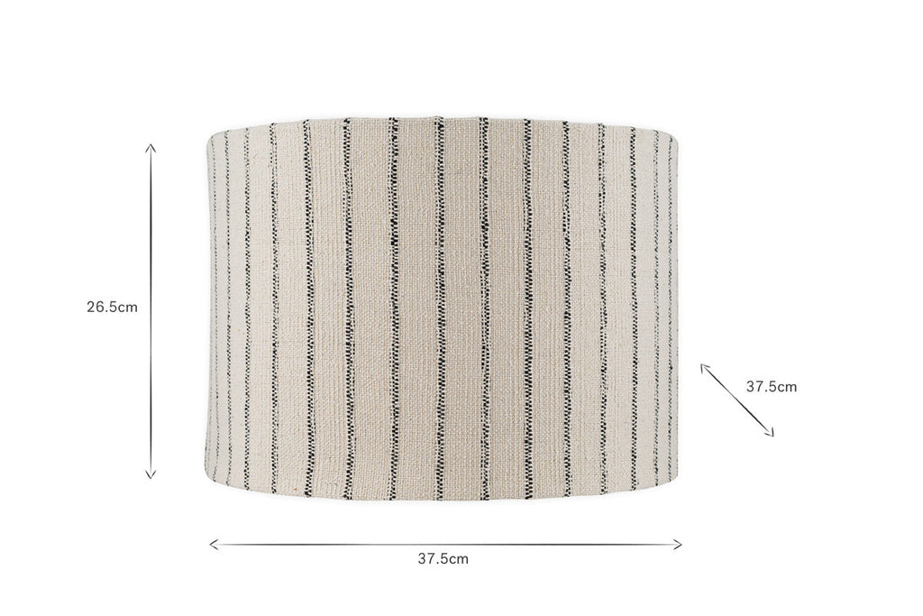 Abat-jour à rayures en coton Sanja - Blanc cassé et gris
