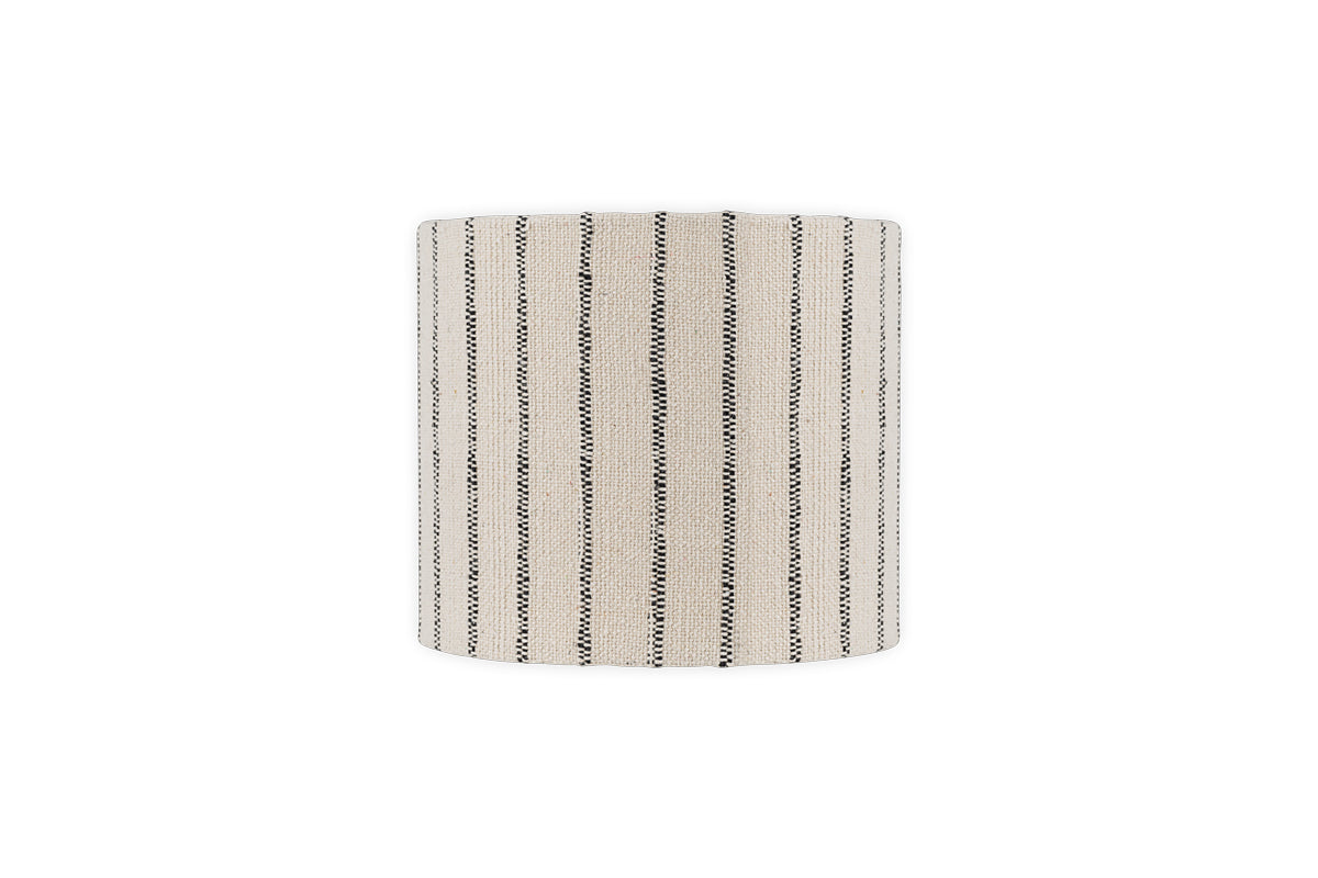 Abat-jour à rayures en coton Sanja - Blanc cassé et gris
