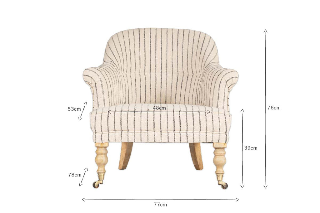 Fauteuil rayé Sanja