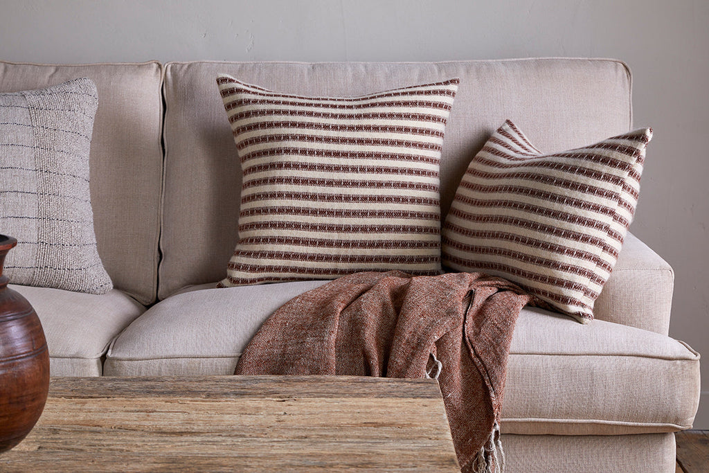 Housse de coussin en laine Sanval - Bordeaux