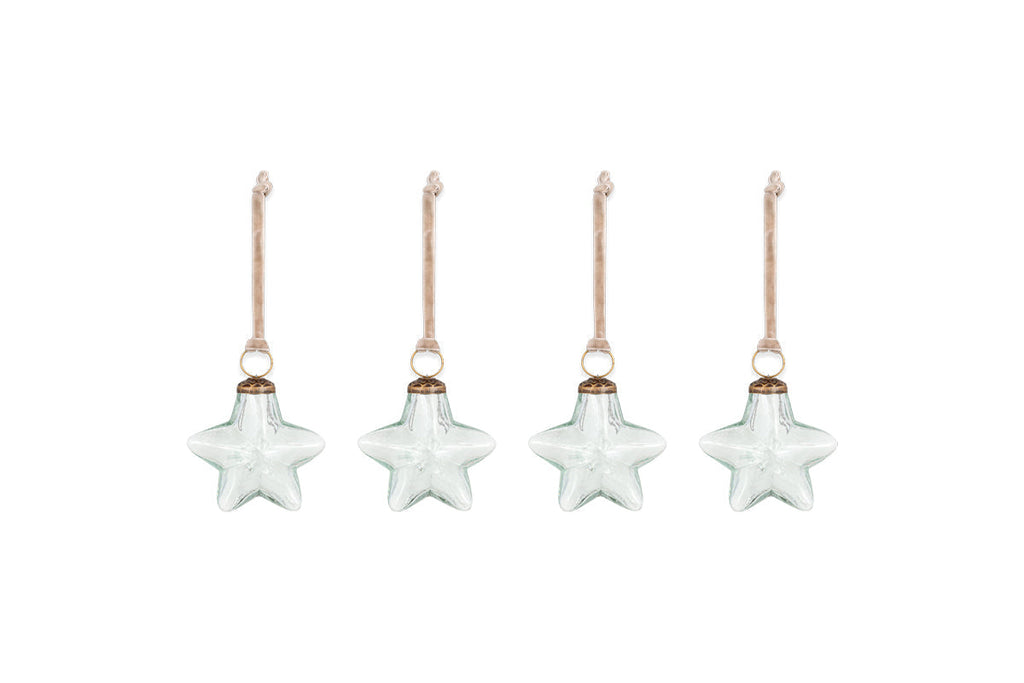 Boules de Noël Sardi Star - Transparentes (Lot de 4)