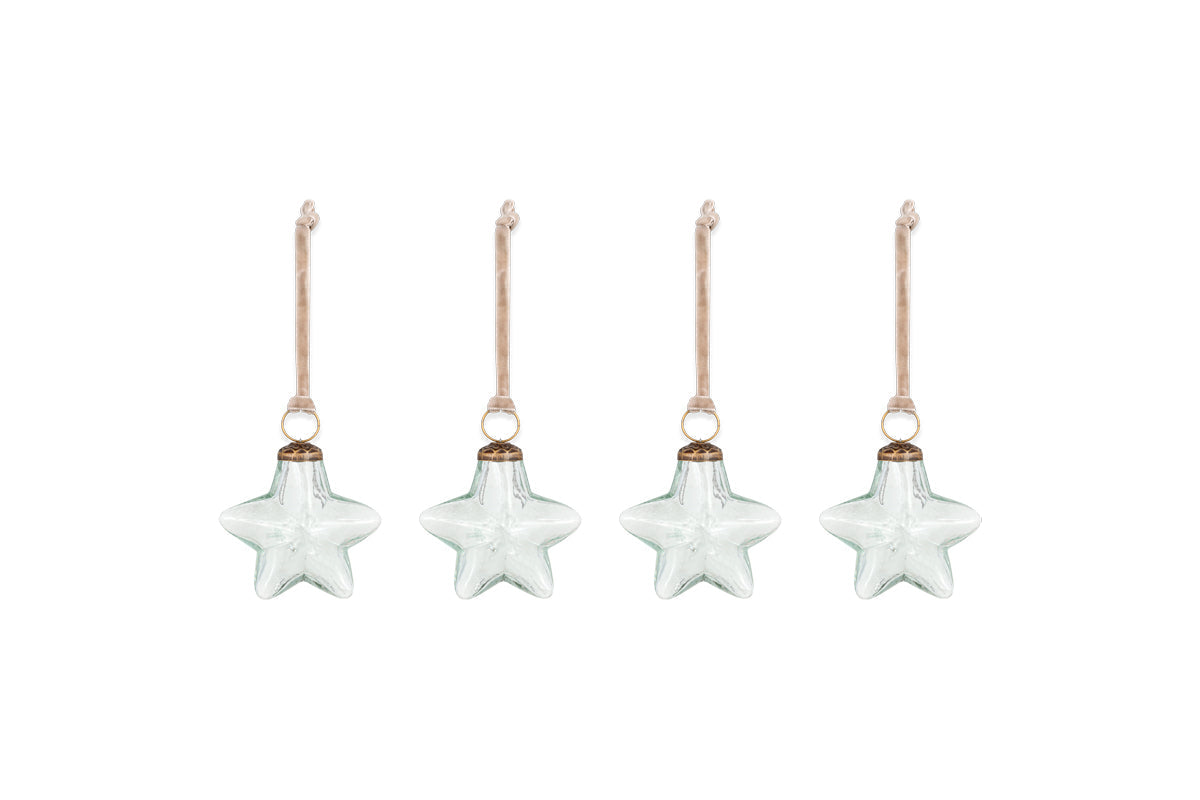 Boules de Noël Sardi Star - Transparentes (Lot de 4)
